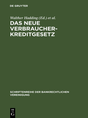 cover image of Das neue Verbraucherkreditgesetz